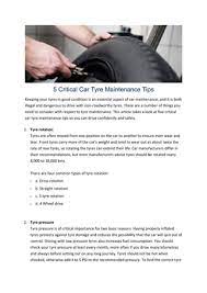 car tyre maintenance tips